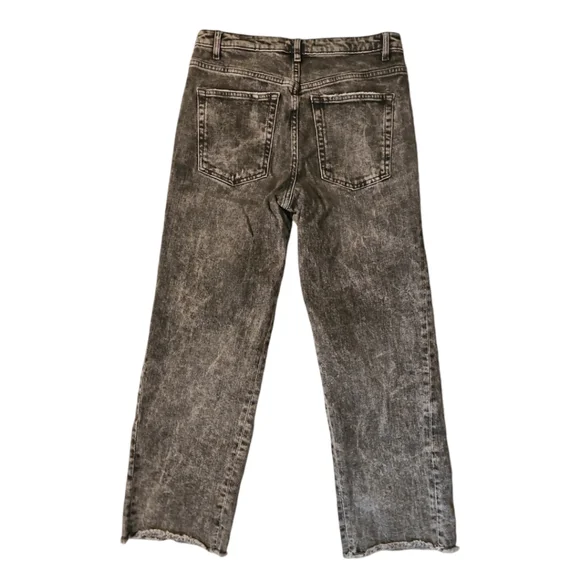 MAJE | Paola Acid Wash Cropped Frayed Gradient Denim Jeans in Size FR 38 / US 8 - Picture 5 of 8